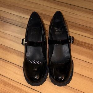 Dirty Laundry Black Patent Mary Jane Loafers with Buckle